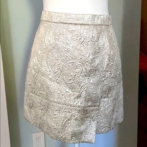 NWOT J. Crew silver brocade mini. So chic!!